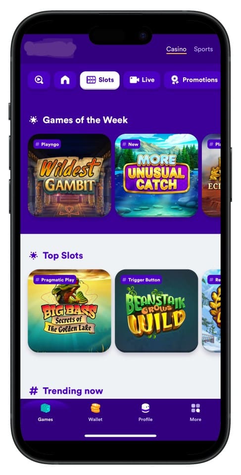 Screenshot showing joy777 App interface with intuitive menus and game choices